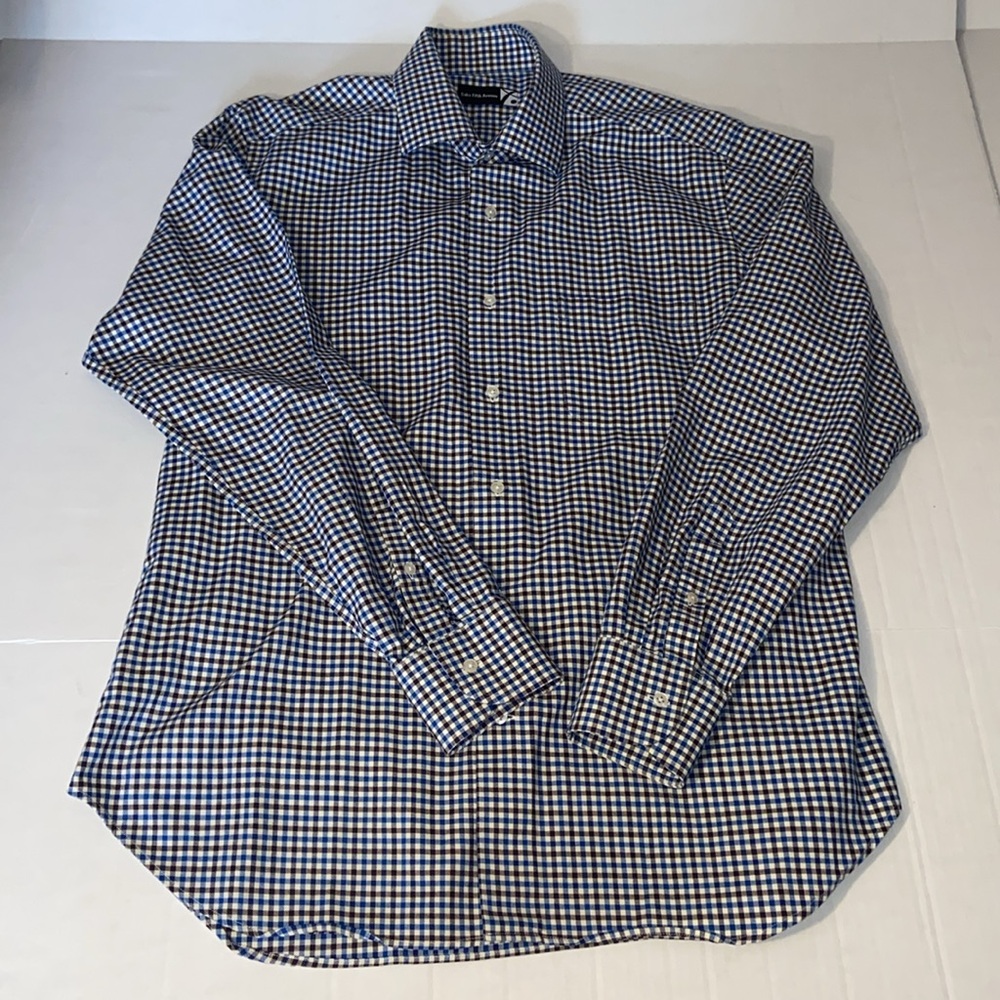 Saks Fifth Avenue Men’s Large Plaid Long Sleeve Button Up Shirt
